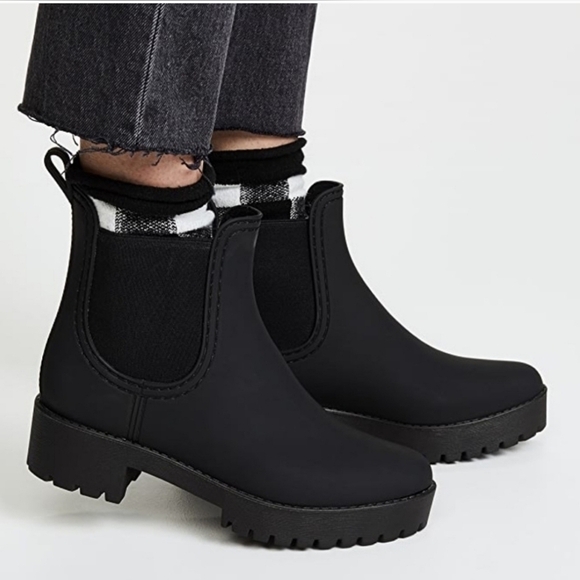 Jeffrey Campbell Black Cloudy Waterproof Chelsea Rain Boot - Picture 1 of 9